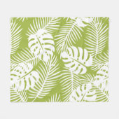 Couverture Polaire Green Palm Feuille Rainforest Motif (Devant (Horizontal))