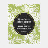 Couverture Polaire Green Palm Leaves Rainforest Pattern (Devant)