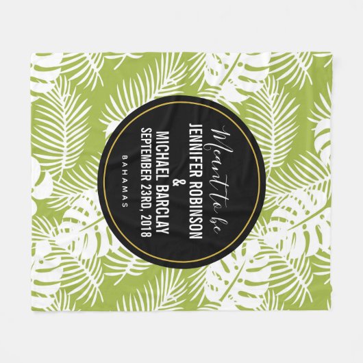 Couverture Polaire Green Palm Leaves Rainforest Pattern (Devant (Horizontal))