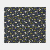 Couverture Polaire Green Pear Watercolor Pattern on Dark Blue  (Devant (Horizontal))
