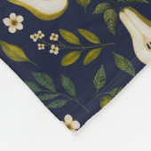 Couverture Polaire Green Pear Watercolor Pattern on Dark Blue  (Coin)