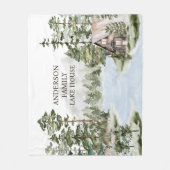 Couverture Polaire Green Pine Forest Family Lake House Cabine (Devant)