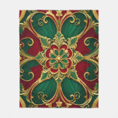 Couverture Polaire Green Red Christmas Holiday Fleece Blanche (Devant)