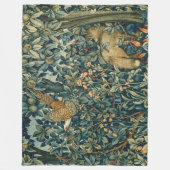 Couverture Polaire GREENERY, FOREST ANIMALS Pheasant, Fox, Green Flor (Devant)