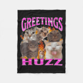 Couverture Polaire Greetings Huzz Funny Cat Meme Bootleg Graphic Men (Devant)