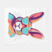 Couverture Polaire Greg le lapin avec des lunettes (Devant (Horizontal))