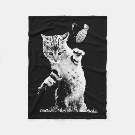 Couverture Polaire Grenade à lancer de chat Drôle Kitty Grenade de ch (Devant)