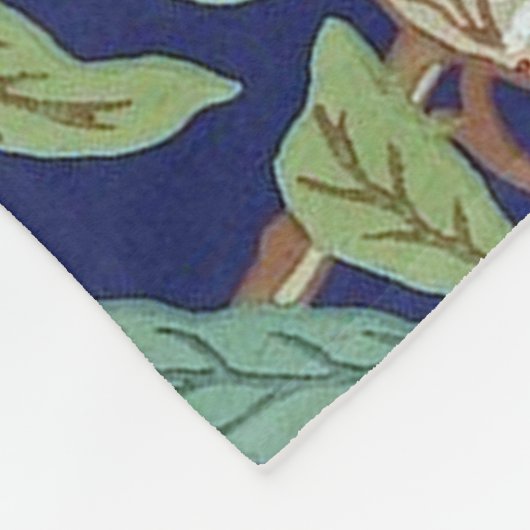 Couverture Polaire Grenade et petit oiseau, William Morris (Coin)