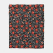 Couverture Polaire Grenades et papillons Bella en rouge et gris (Devant)