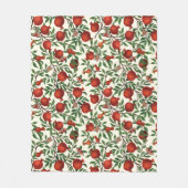 Couverture Polaire Grenades et papillons Bella sur blanc (Devant)