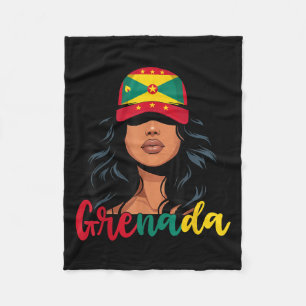 Couverture Polaire Grenadienne Fille Grenade Drapeau Fier Grenadienne