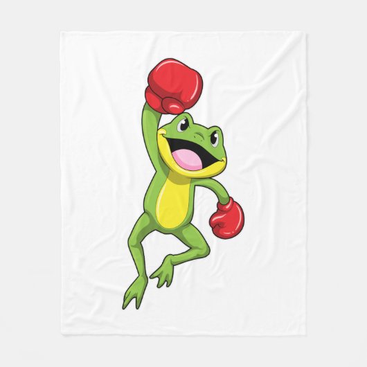 Couverture Polaire Grenouille à la boîte avec gants de boxe (Devant)