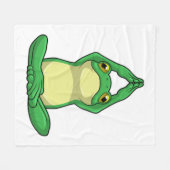 Couverture Polaire Grenouille au yoga en jambe croisée (Devant (Horizontal))
