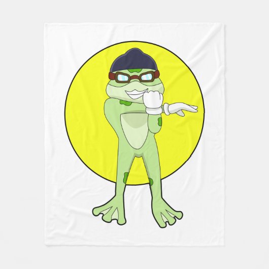 Couverture Polaire Grenouille avec lunettes de natation (Devant)