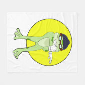 Couverture Polaire Grenouille avec lunettes de natation (Devant (Horizontal))