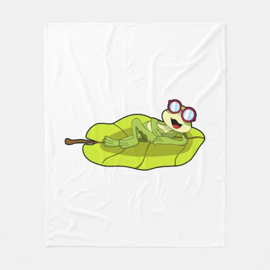 Couverture Polaire Grenouille avec lunettes de soleil (Devant)