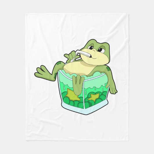 Couverture Polaire Grenouille avec verre de jus (Devant)