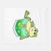 Couverture Polaire Grenouille avec verre de jus (Devant (Horizontal))