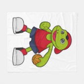 Couverture Polaire Grenouille comme joueur de basket-ball avec basket (Devant (Horizontal))