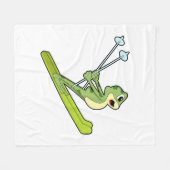 Couverture Polaire Grenouille comme sauteur de ski avec Ski.PNG (Devant (Horizontal))