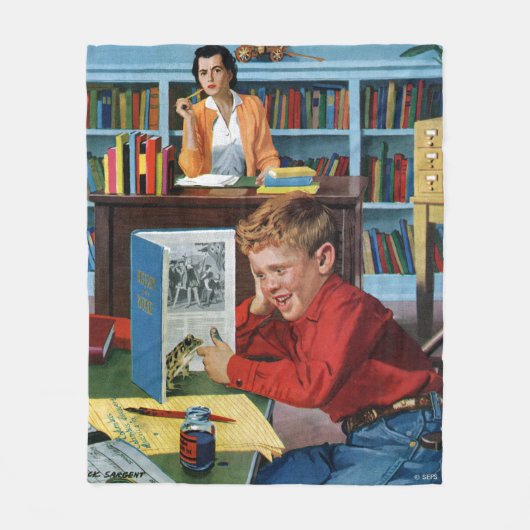 Couverture Polaire Grenouille dans la bibliothèque (Devant)