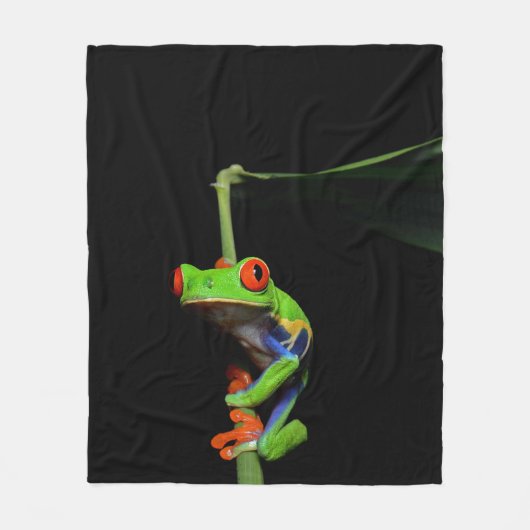 Couverture Polaire Grenouille d'arbre peinte observée par rouge (Devant)