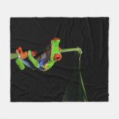 Couverture Polaire Grenouille d'arbre peinte observée par rouge (Devant (Horizontal))