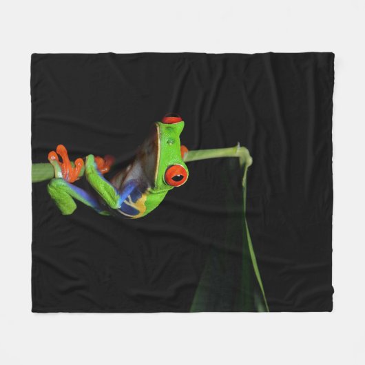 Couverture Polaire Grenouille d'arbre peinte observée par rouge (Devant (Horizontal))