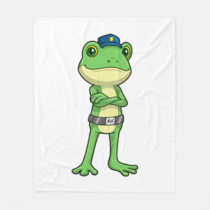 Couverture Polaire Grenouille en tant qu'agent de police avec casquet