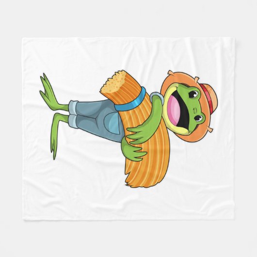Couverture Polaire Grenouille en tant que fermier avec paille (Devant (Horizontal))