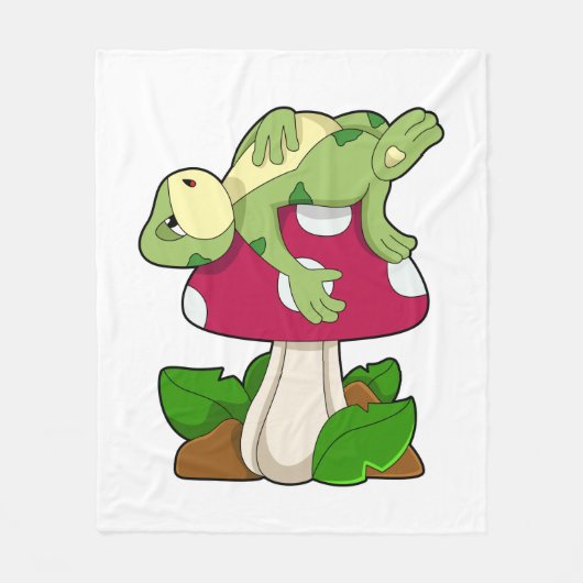 Couverture Polaire Grenouille endormie avec champignon (Devant)