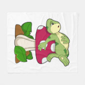 Couverture Polaire Grenouille endormie avec champignon (Devant (Horizontal))