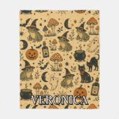 Couverture Polaire Grenouille Halloween Vintage Impression Nom Comple (Devant)