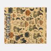 Couverture Polaire Grenouille Halloween Vintage Impression Nom Comple (Devant (Horizontal))