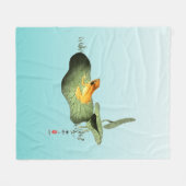 Couverture Polaire Grenouille jaune sur feuille de lotus (Devant (Horizontal))