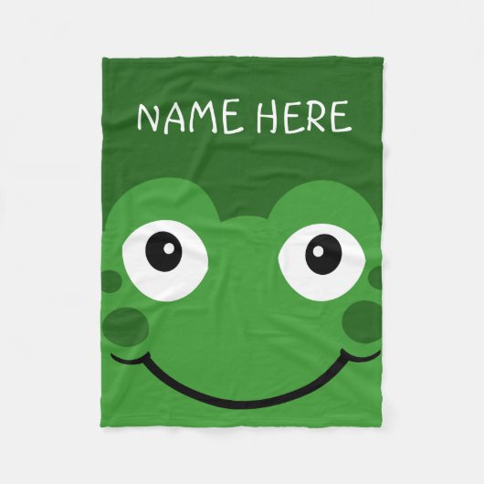 Couverture Polaire Grenouille personnalisée Ajouter votre nom (Devant)