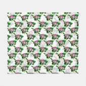 Couverture Polaire Grenouille Rose Sur La Feuille Verte Motif Design (Devant (Horizontal))