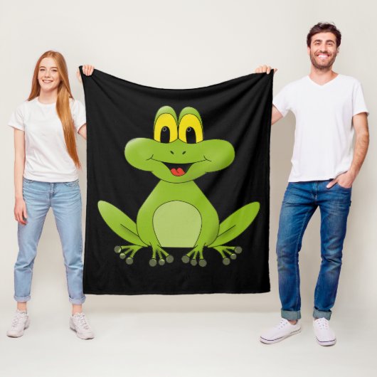 Couverture Polaire grenouille verte Animée (En situation)