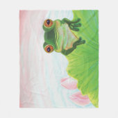 Couverture Polaire Grenouille verte Se détendre dans l'étang (Devant)