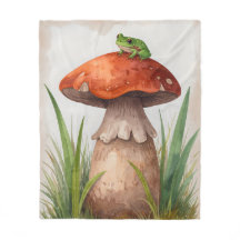 Grenouille Whimsical Watercolor sur un champignon
