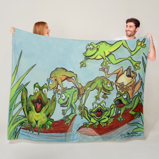 Couverture Polaire Grenouilles (En situation)