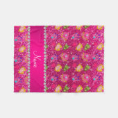 Couverture Polaire Grenouilles au néon nommées faites sur commande de (Devant (Horizontal))