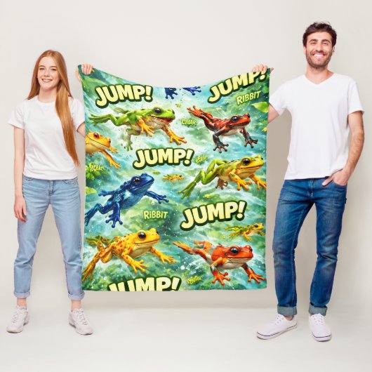 Couverture Polaire Grenouilles sautantes sautent conception de couver (En situation)