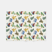Couverture Polaire Grenouilles sur blanc naturel (Devant (Horizontal))