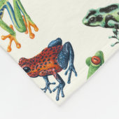 Couverture Polaire Grenouilles sur blanc naturel (Coin)