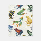 Couverture Polaire Grenouilles sur blanc naturel (Devant)