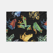 Couverture Polaire Grenouilles sur noir (Devant (Horizontal))