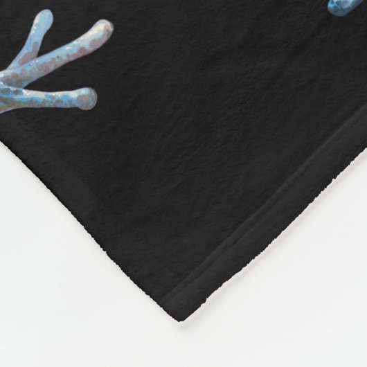 Couverture Polaire Grenouilles sur noir (Coin)