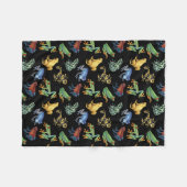 Couverture Polaire Grenouilles sur noir (Devant (Horizontal))
