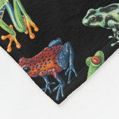 Couverture Polaire Grenouilles sur noir (Coin)